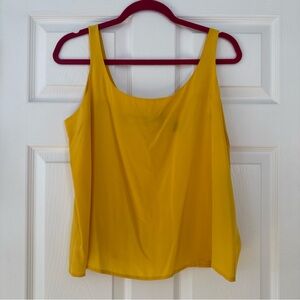 Vintage Ellen Tracy Yellow Silk Sleeveless Women's Top Size 12